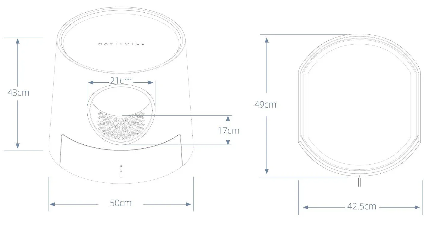 Michu XL Castle 2-in-1 Semi- Closed Cat Litter Box with Scratch Pad in White - Image 12