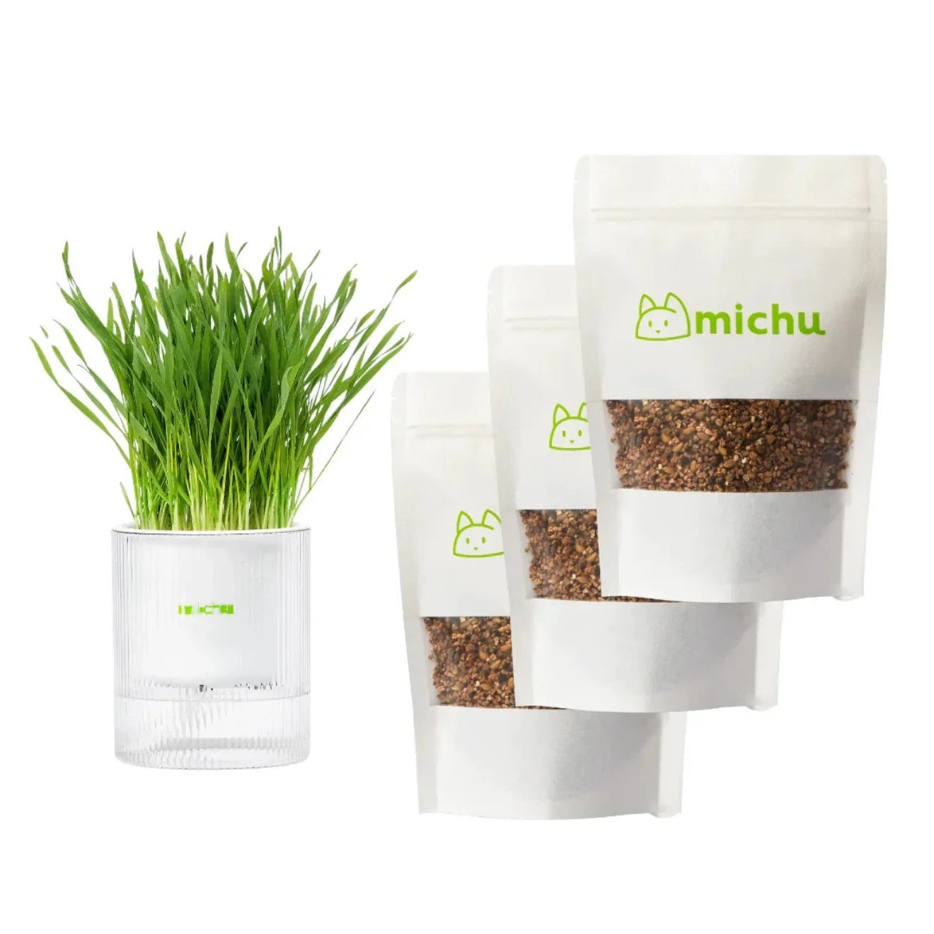 MICHU All-in-One Soil-Free Cat Grass Grow Kit with Australian Seed and Mulch, Made in Australia - Image 20
