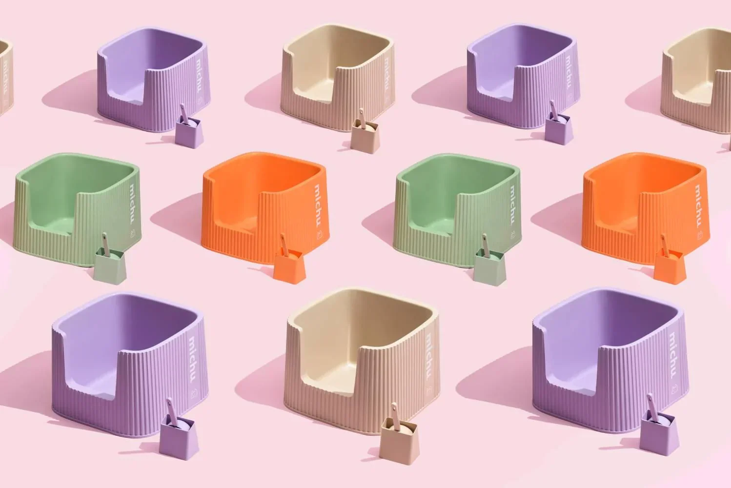 Michu XXL Coral Deluxe Cat Litter Box - Spacious Design - Image 9