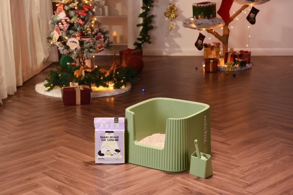 Michu XXL Sage Deluxe Cat Litter Box - Spacious Design - Image 9