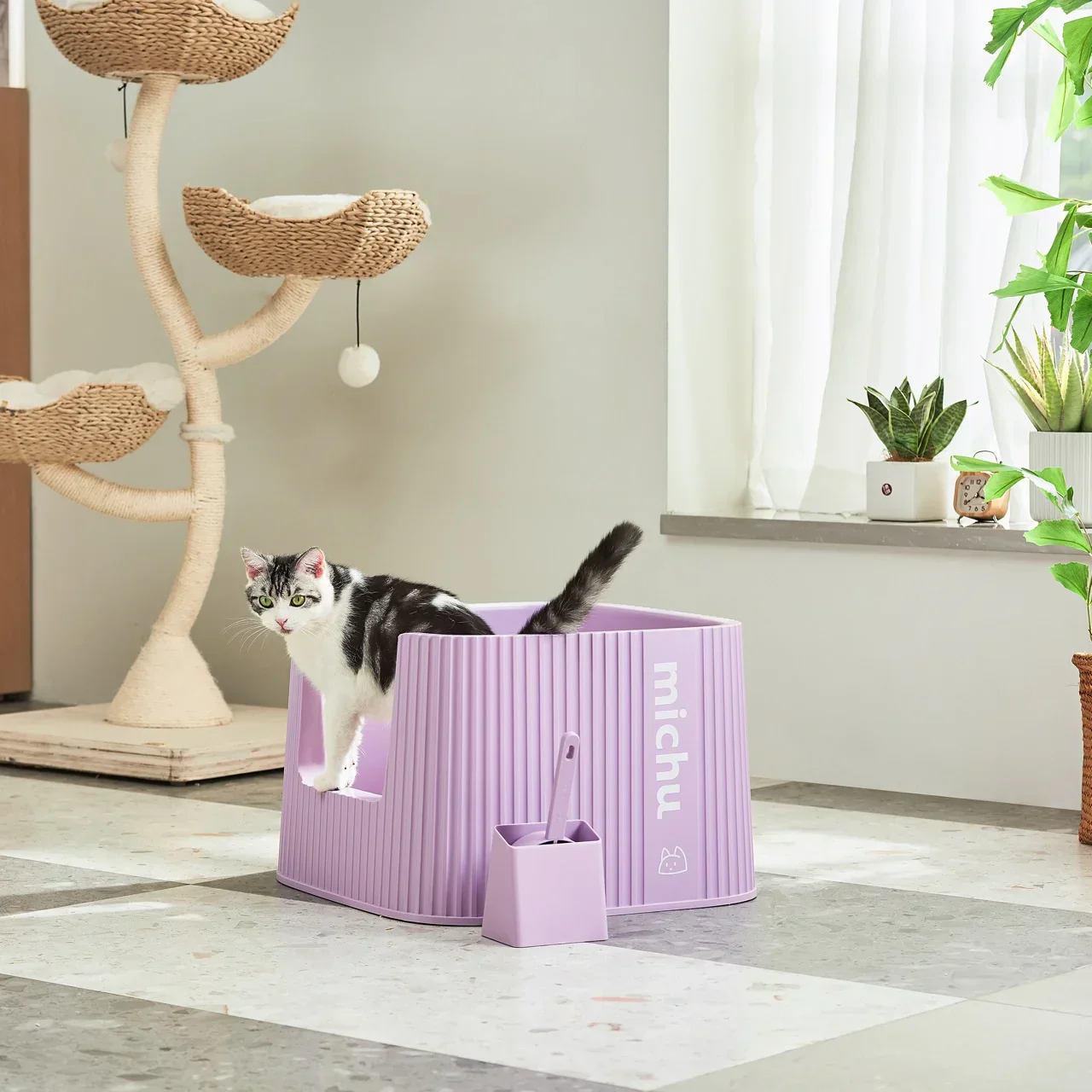 Michu XXL Stella Deluxe Cat Litter Box - Spacious Design - Image 3