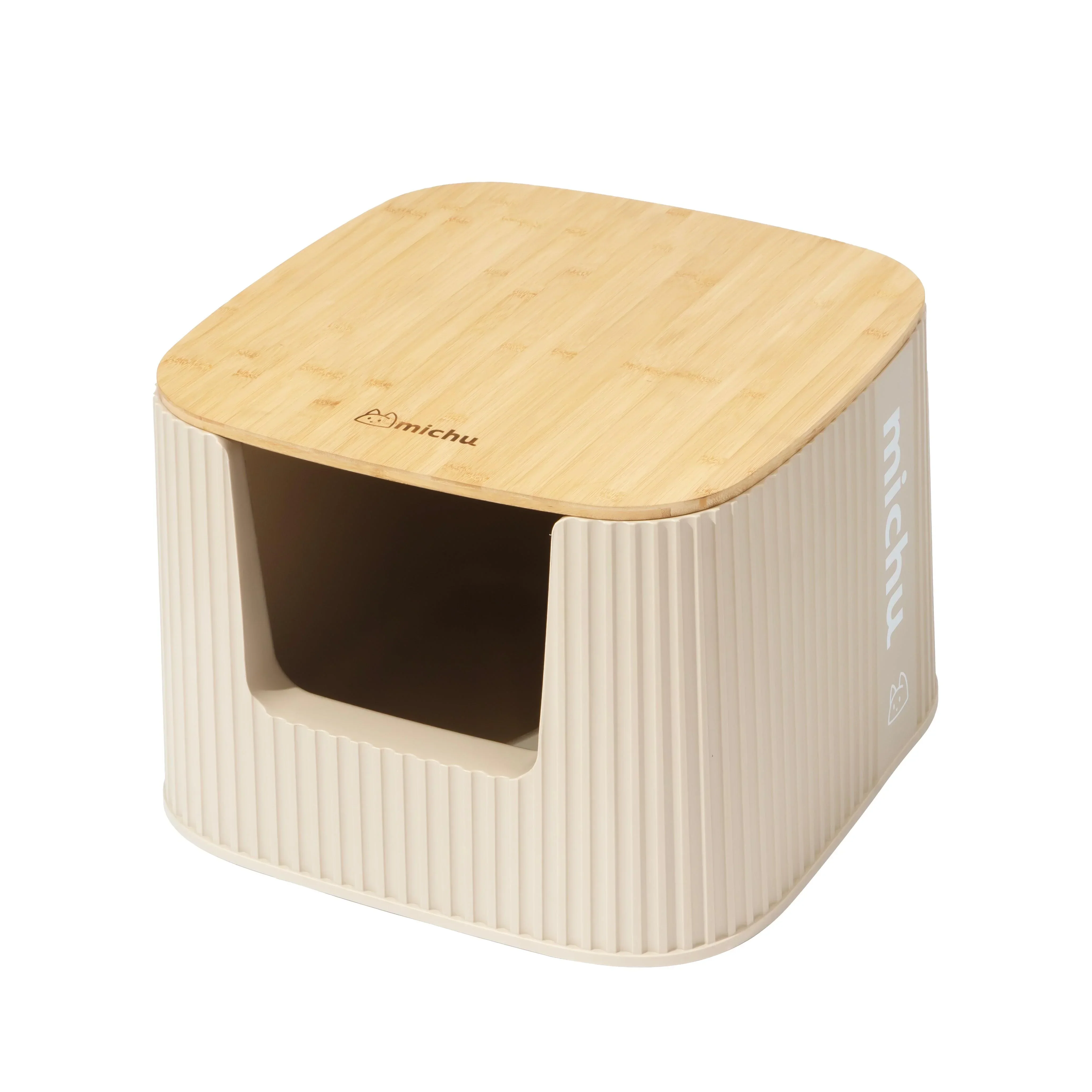 Michu XXL Deluxe Cat Litter Box High-Quality Bamboo Lid - Image 3
