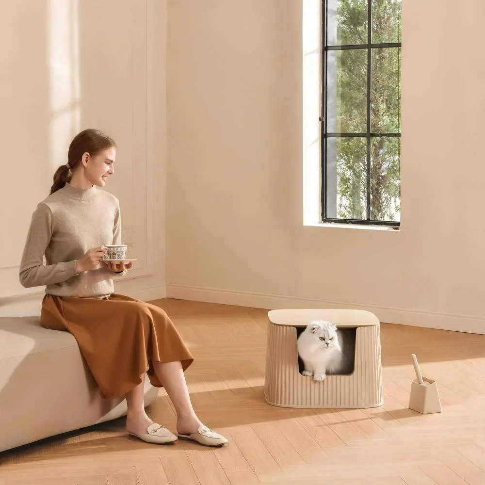 Michu XXL Deluxe Cat Litter Box High-Quality Bamboo Lid - Image 4