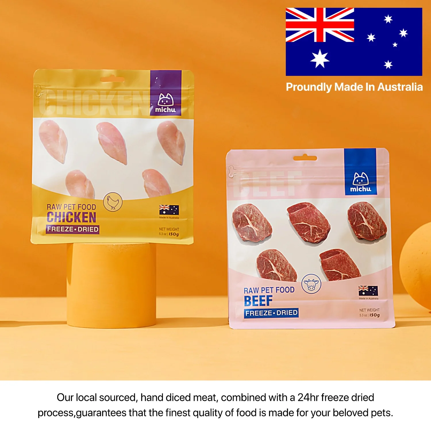 Michu Freeze-Dried Raw Pet Food Dog & Cat Treat 150g - Made in Australia - Image 11