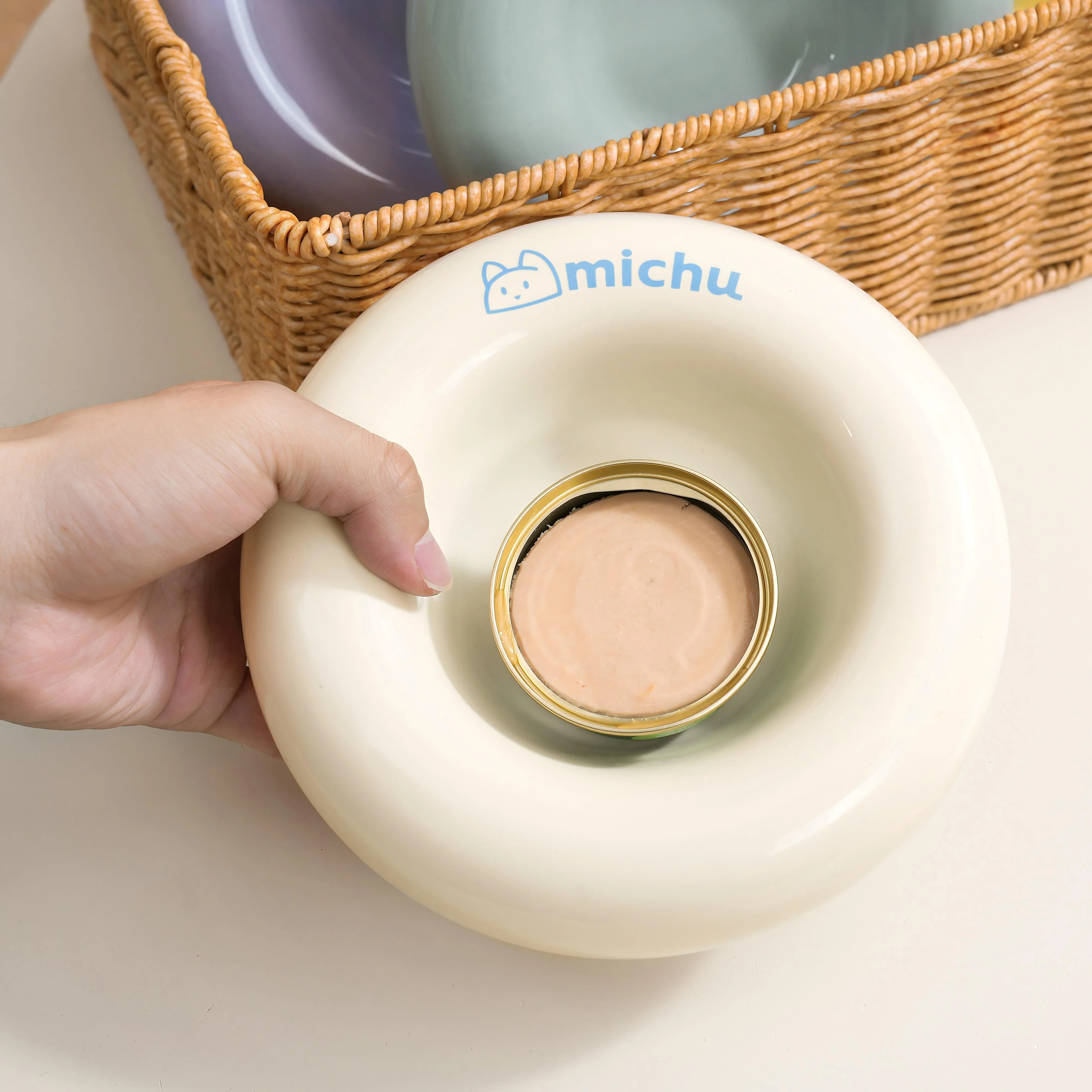 Michu Bagel Ceramic Cat Bowl – Anti-Whisker Wide Shallow Cat Food Bowl | 6 Colours - Image 9