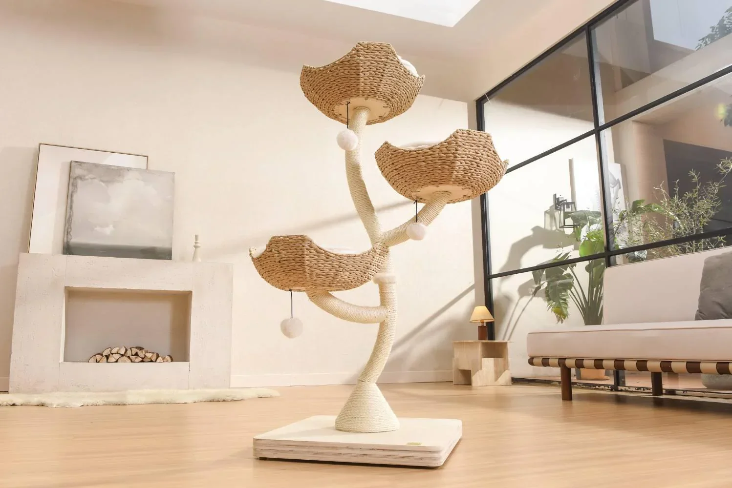 MICHU Iris Cat Tower Deluxe 3-Tier Designer Flower Cat Tree - Image 3