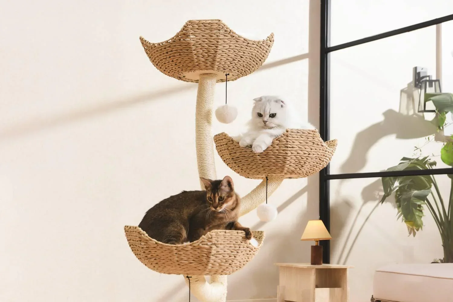 MICHU Iris Cat Tower Deluxe 3-Tier Designer Flower Cat Tree - Image 6