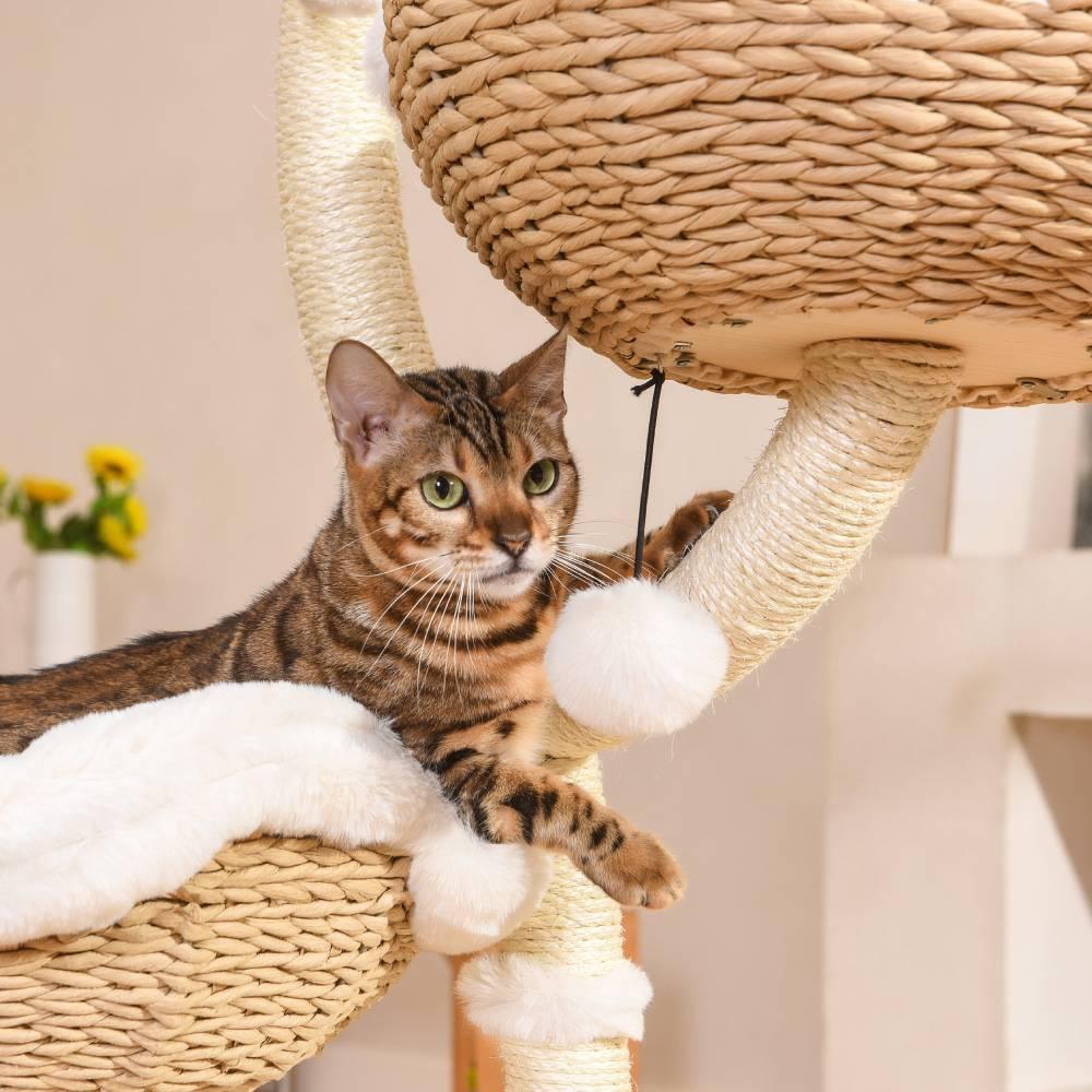 MICHU Iris Cat Tower Deluxe 3-Tier Designer Flower Cat Tree - Image 7