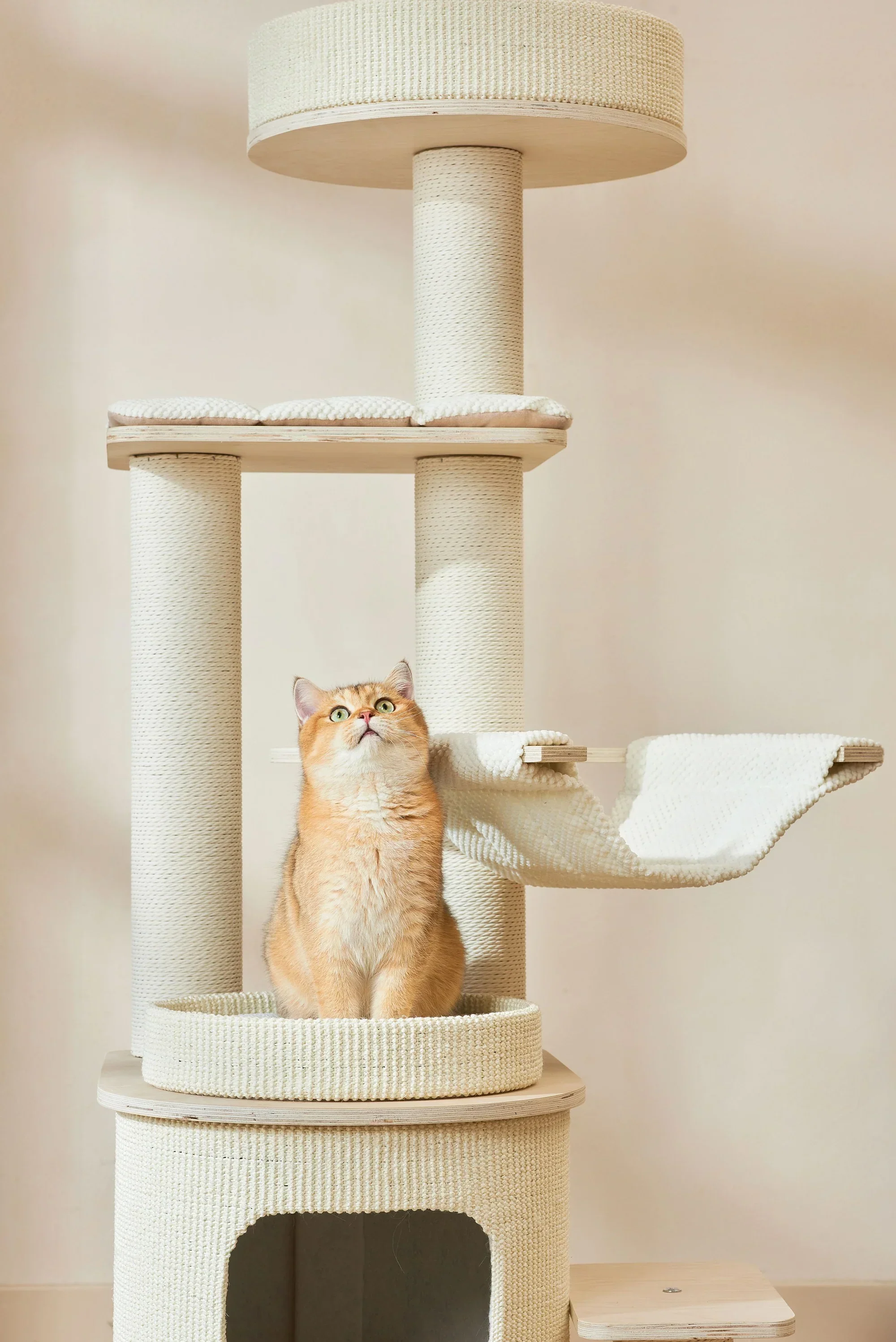 Michu Luna Multi-Layer Solid Wood Cat Nest Tree - Image 11