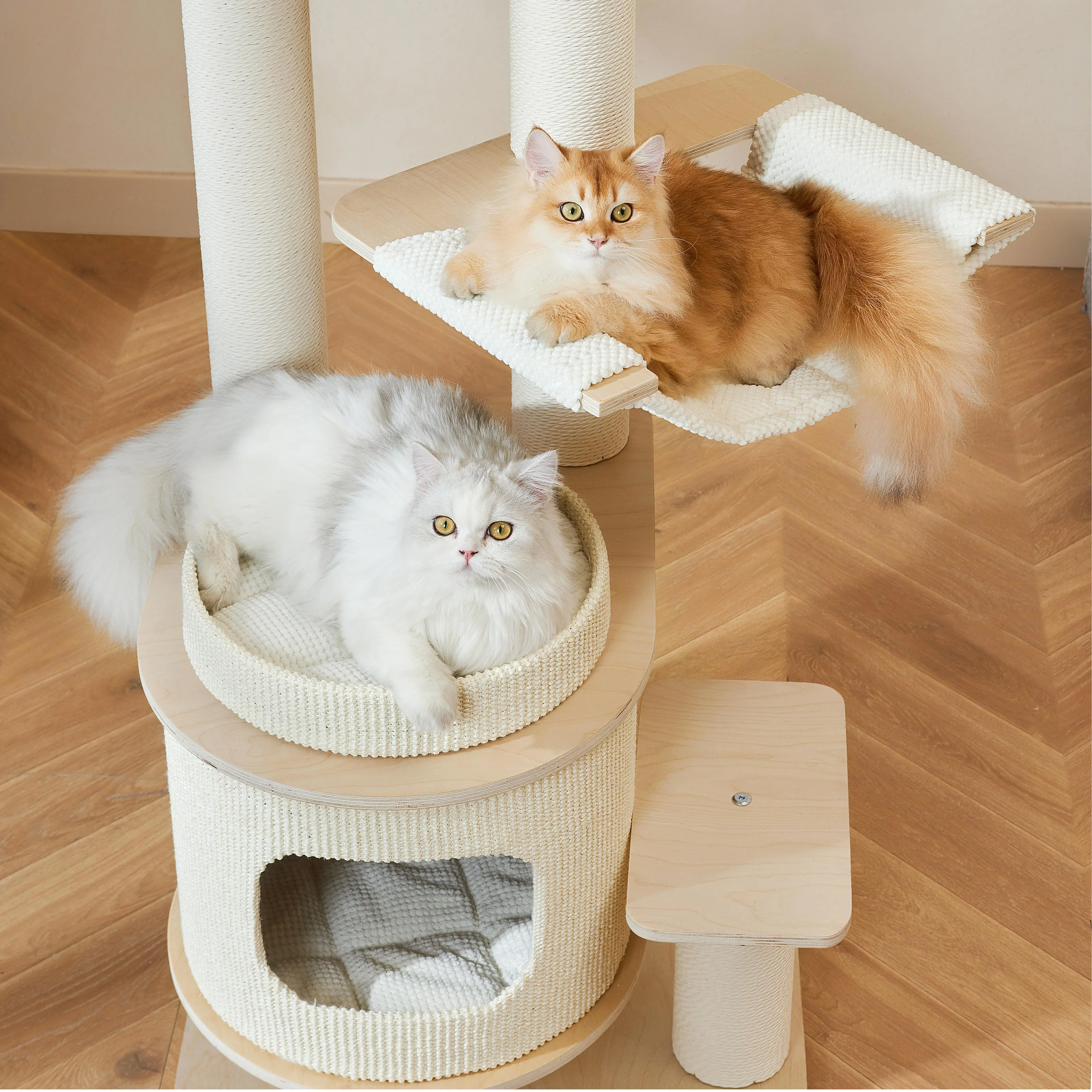 Michu Luna Multi-Layer Solid Wood Cat Nest Tree - Image 12