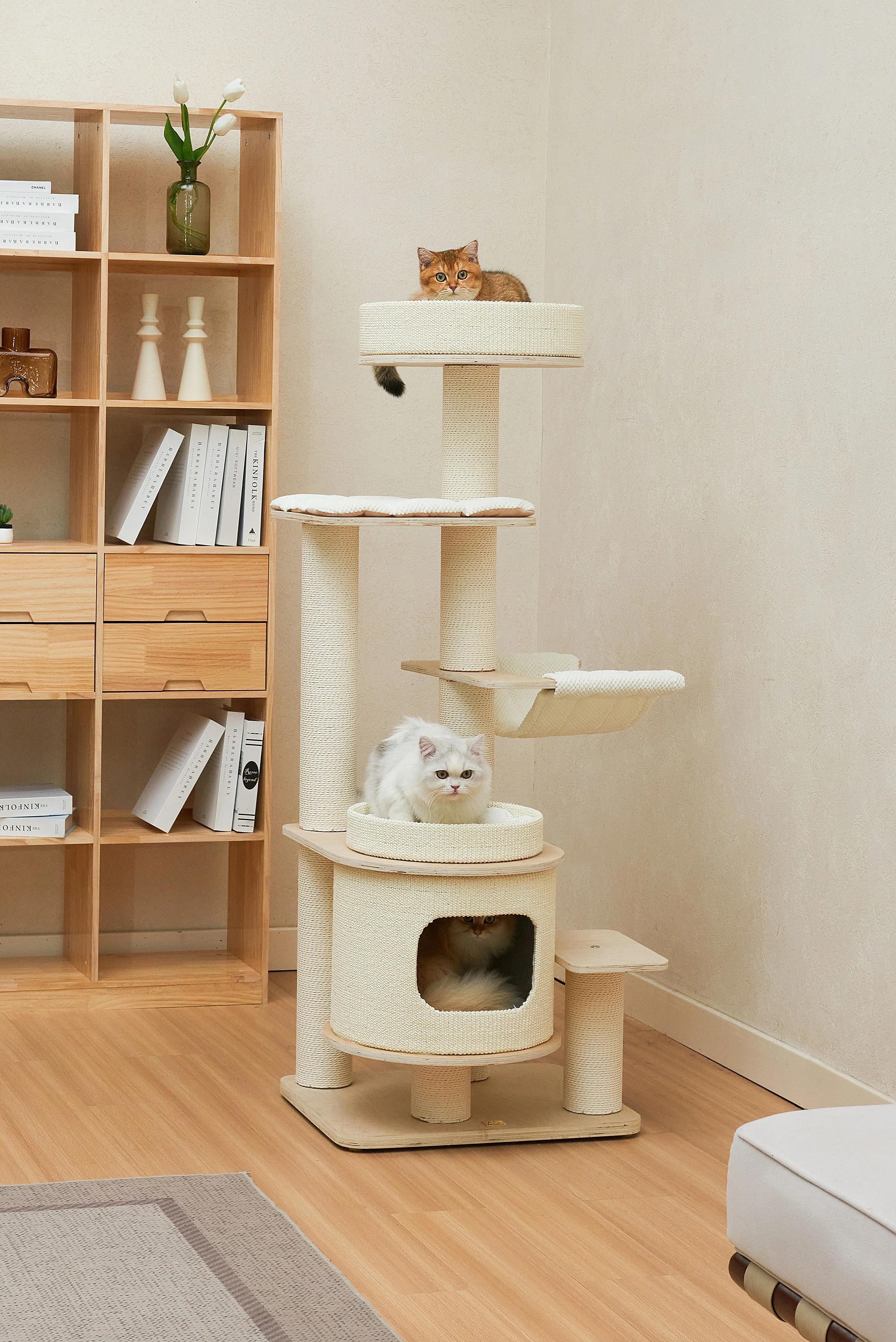 Michu Luna Multi-Layer Solid Wood Cat Nest Tree - Image 13