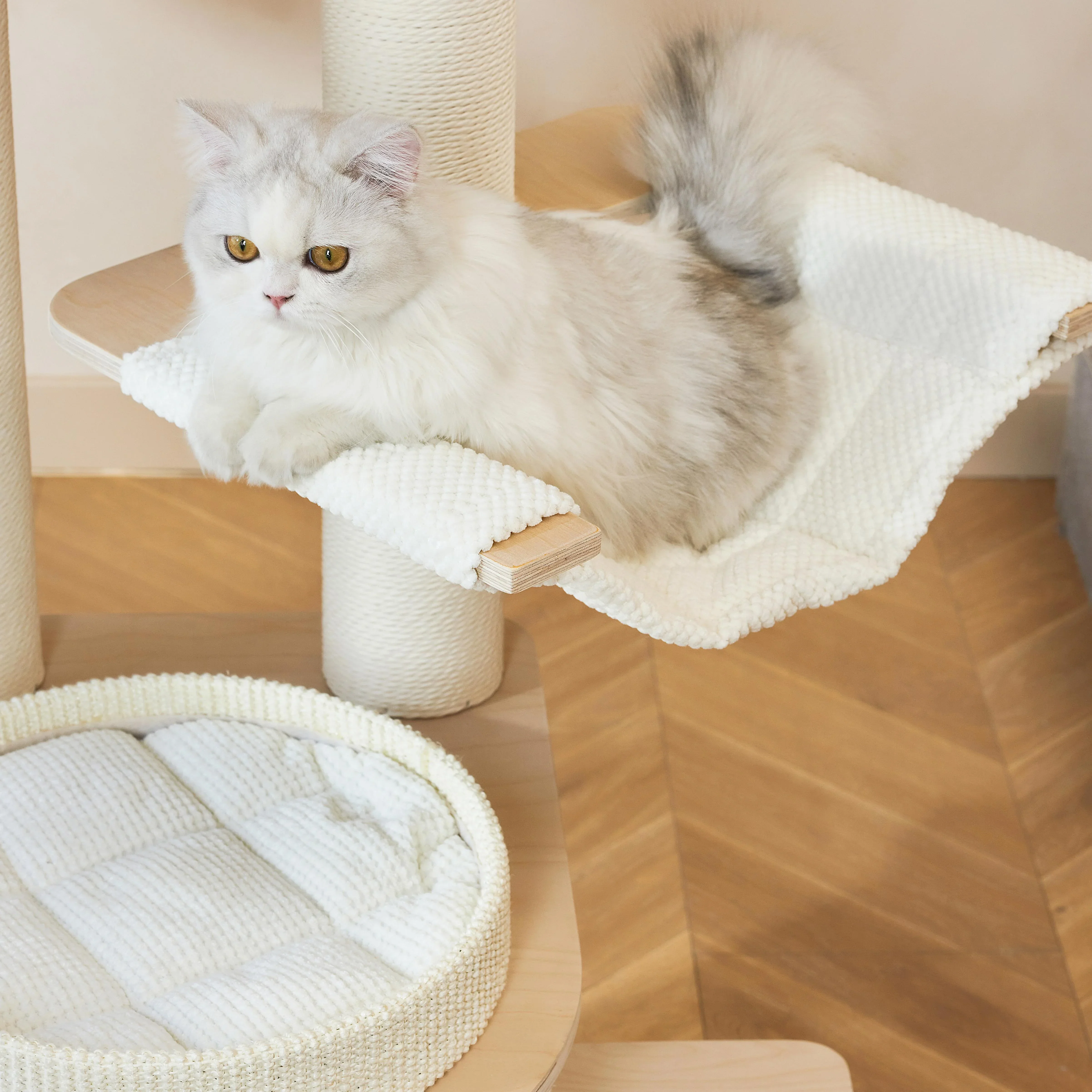 Michu Luna Multi-Layer Solid Wood Cat Nest Tree - Image 14