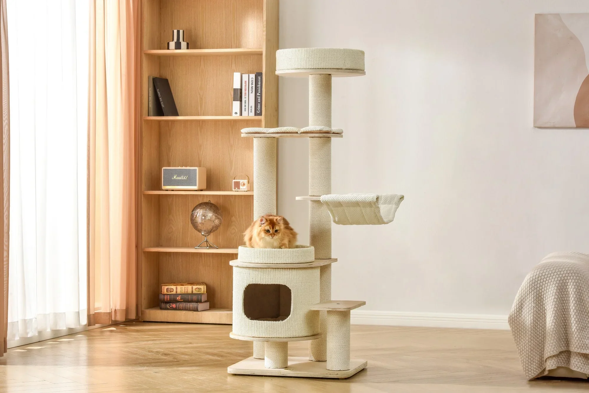 Michu Luna Multi-Layer Solid Wood Cat Nest Tree - Image 5