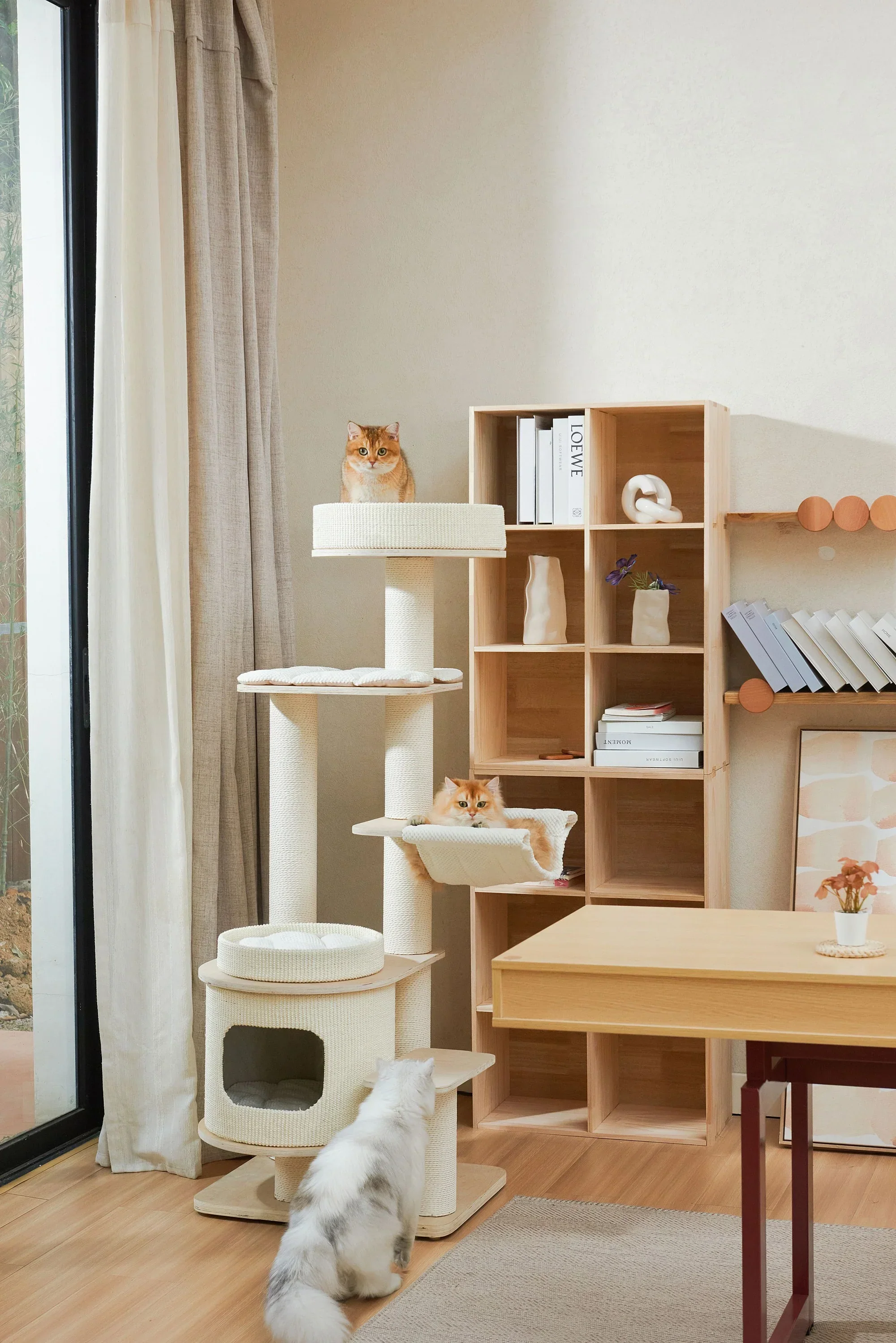 Michu Luna Multi-Layer Solid Wood Cat Nest Tree - Image 8