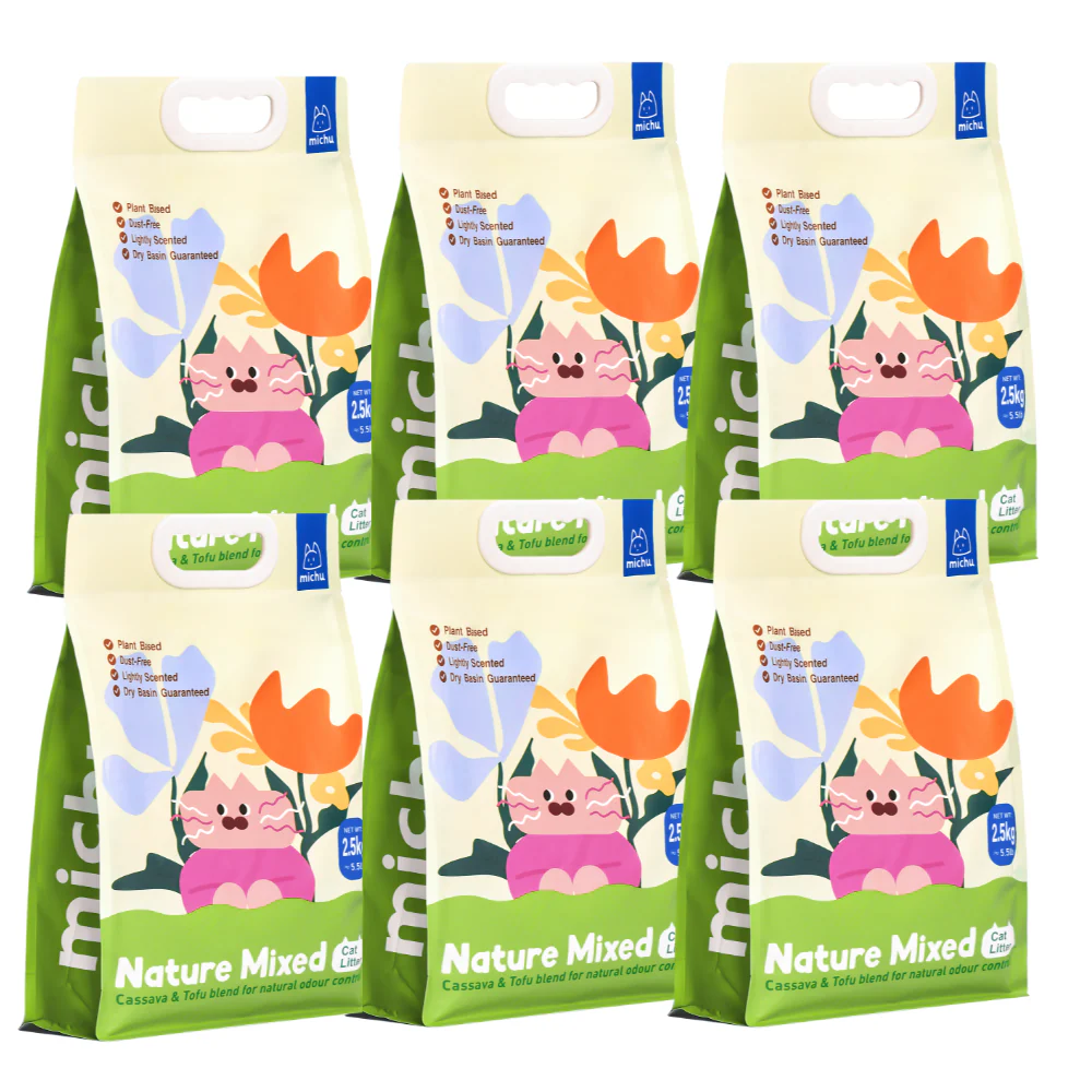 Michu NatureMix Plant Cat Litter –Tofu & Cassava Blend  Litter 2.5kg/6L - Image 13