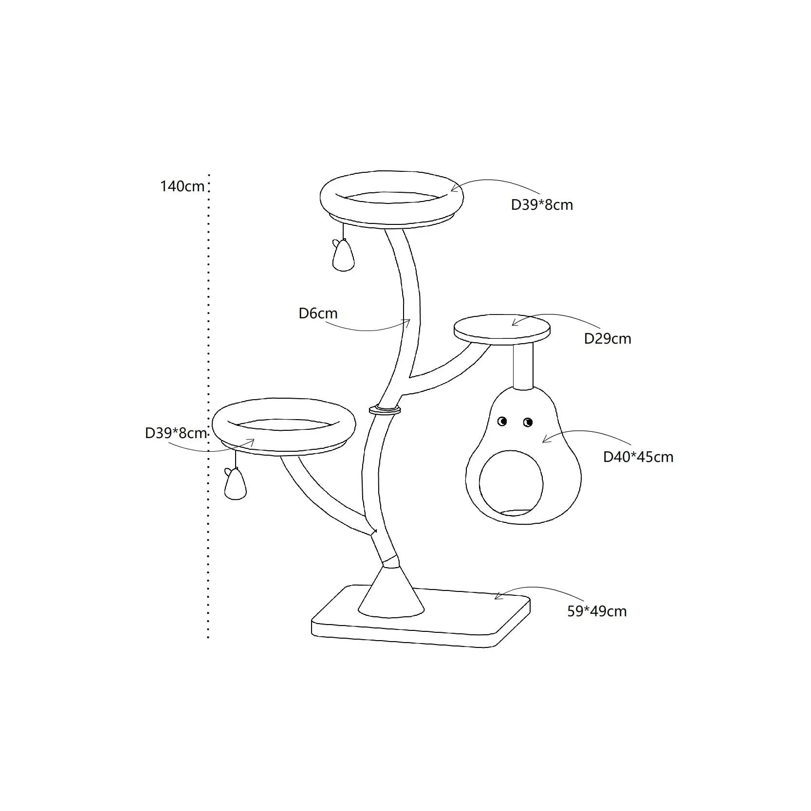 Michu Verde Solid Wooded Base Cat Tree - Image 15