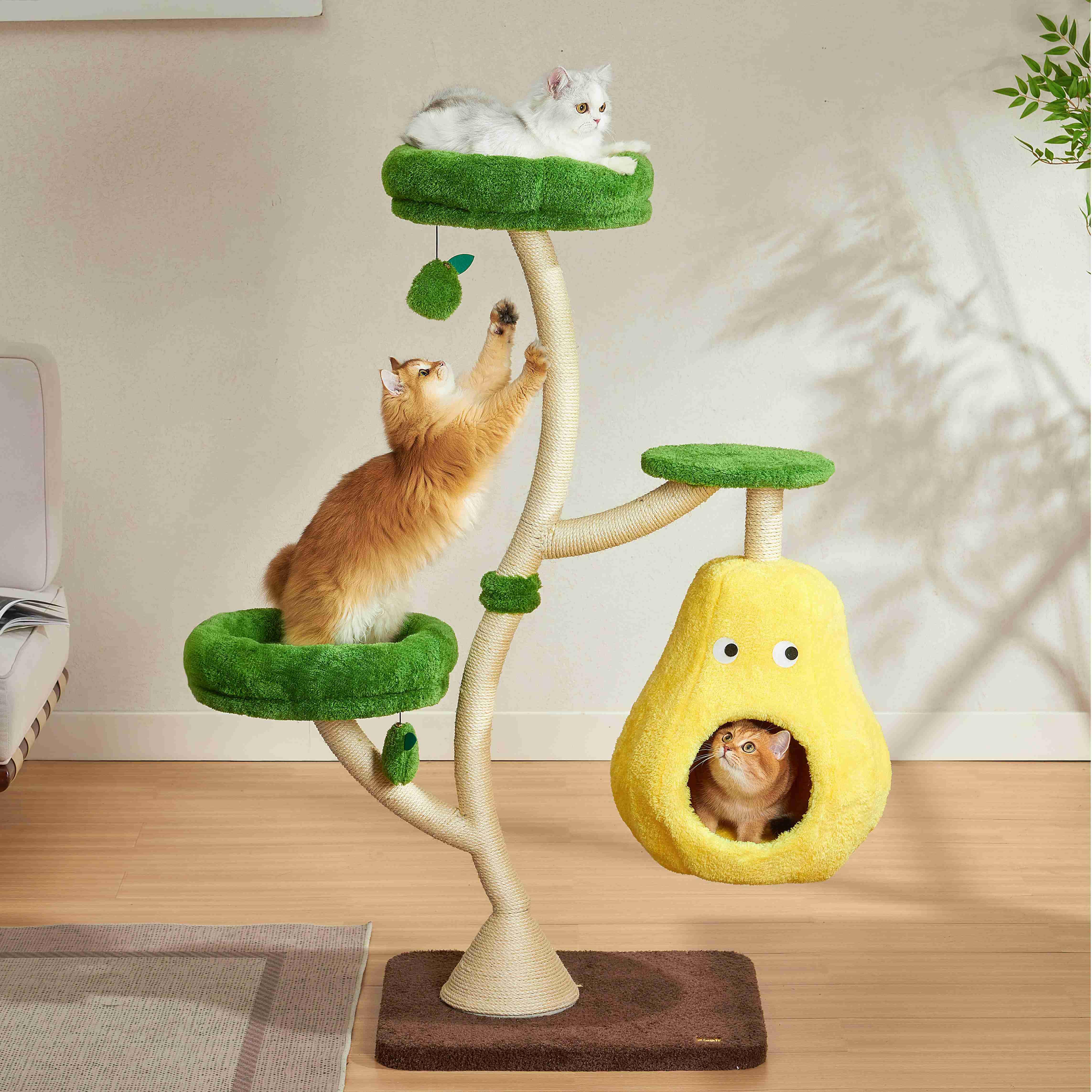 Michu Verde Solid Wooded Base Cat Tree - Image 5