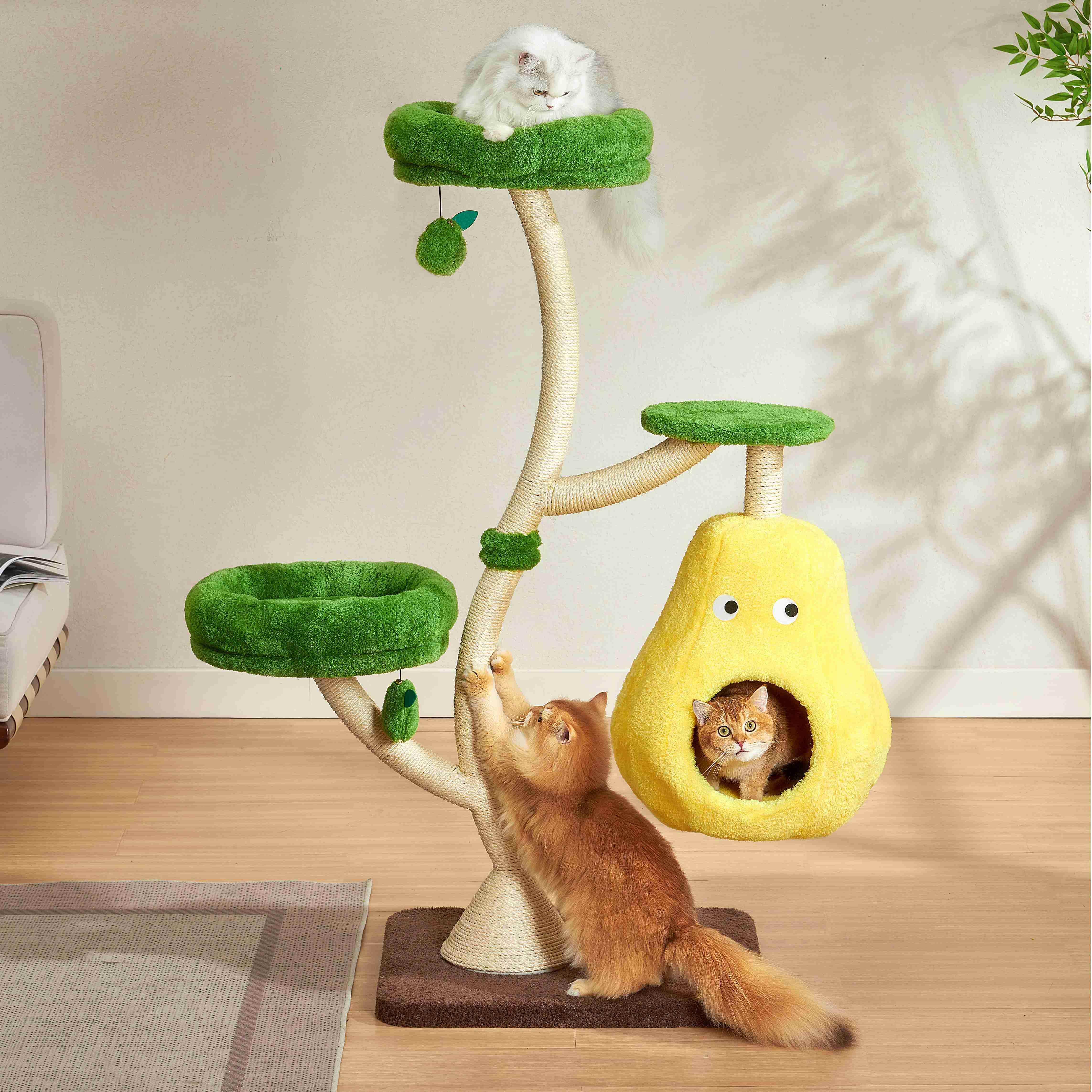 Michu Verde Solid Wooded Base Cat Tree - Image 7