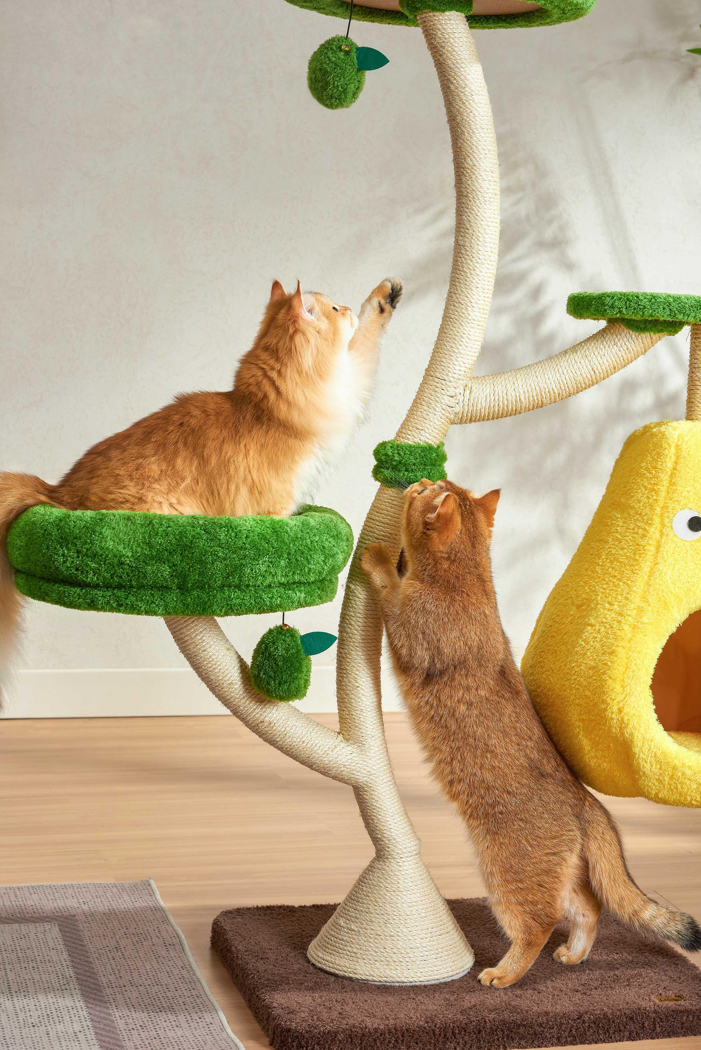 Michu Verde Solid Wooded Base Cat Tree - Image 8