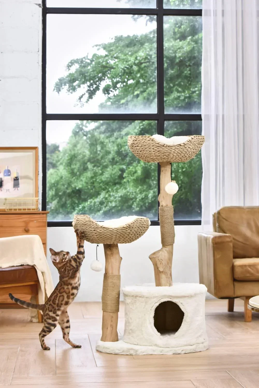 Michu Premium Real Wooden Cat Tree-Large- Spacious Australian Feline Haven - Image 9