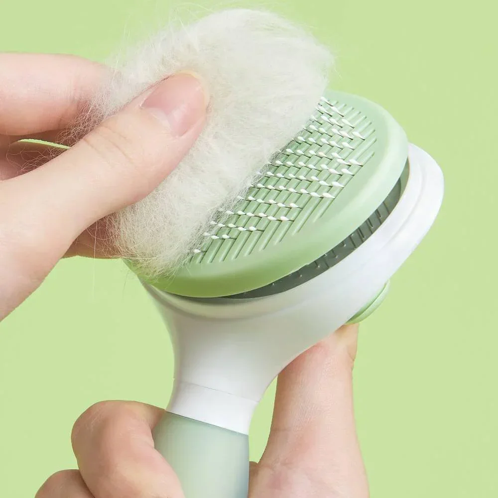 Michu Cream Round-Head Grooming Dog/Cat Brush - Perfect for Gentle Coat Care - Image 11