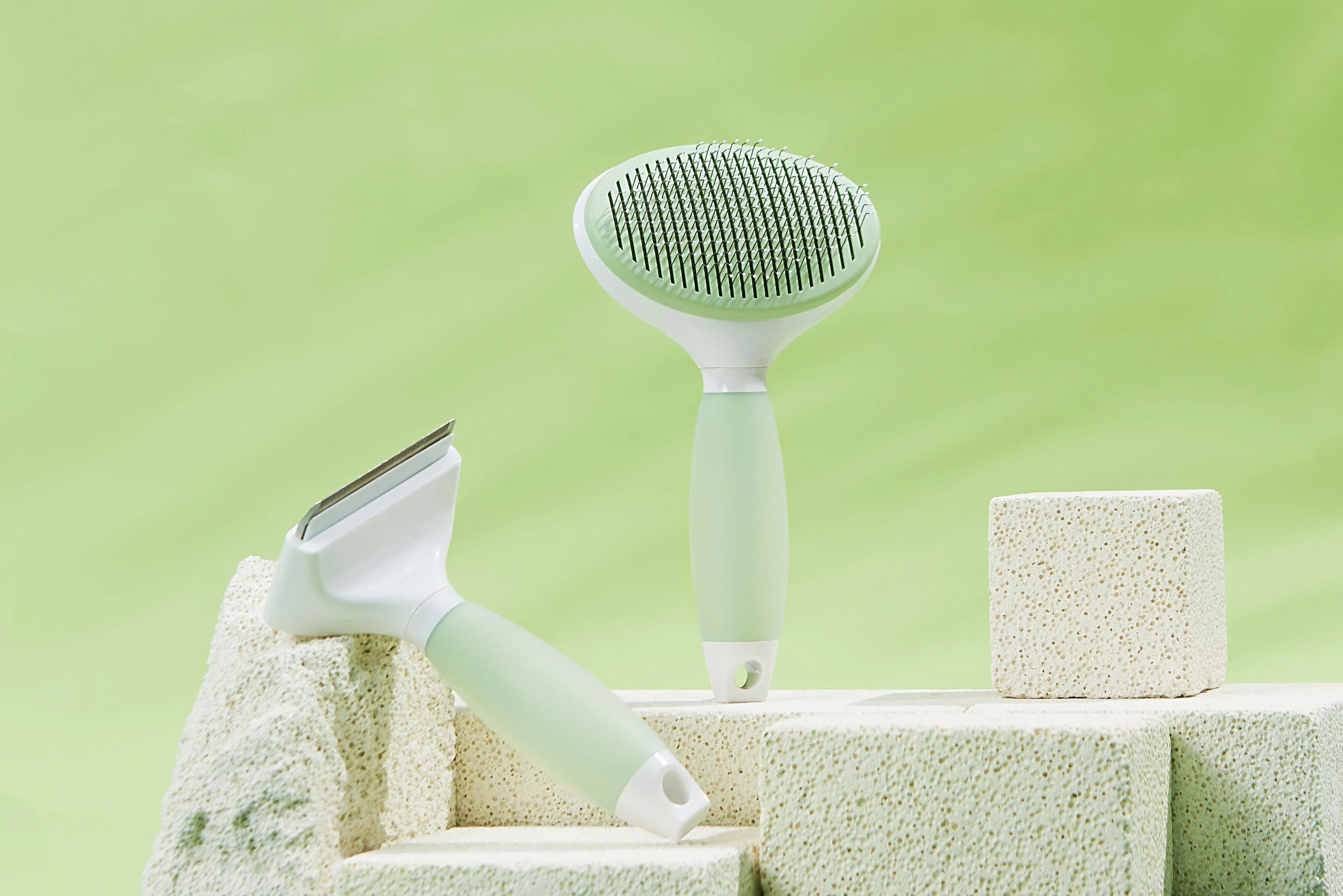 Michu Cream Round-Head Grooming Dog/Cat Brush - Perfect for Gentle Coat Care - Image 5