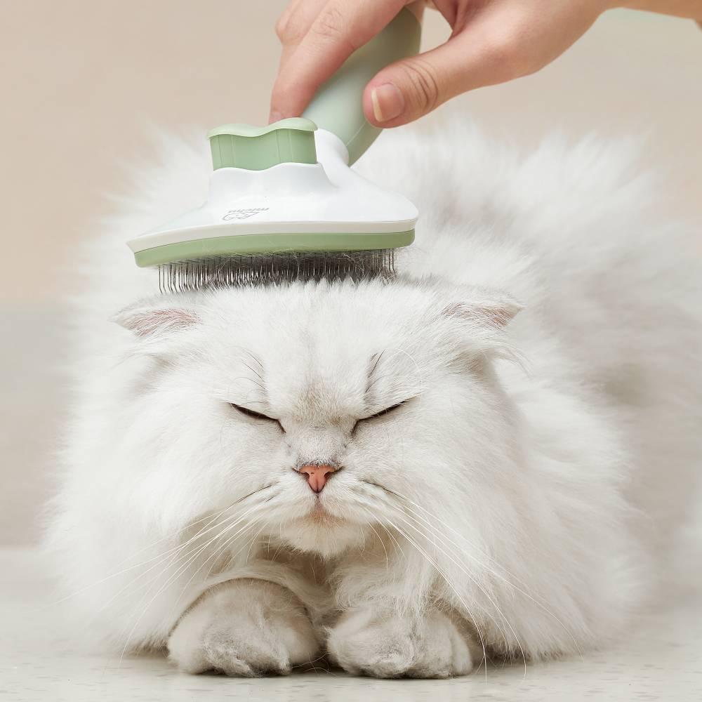 Michu Cream Round-Head Grooming Dog/Cat Brush - Perfect for Gentle Coat Care - Image 7